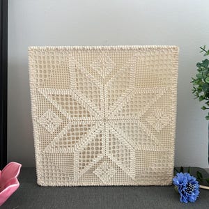 Vintage Scandinavian Swedish hand made  Wall Lamp,Vintage Naversom wall sconce , Mid-Century Minimalist crocheted lamp rare find, boho style
