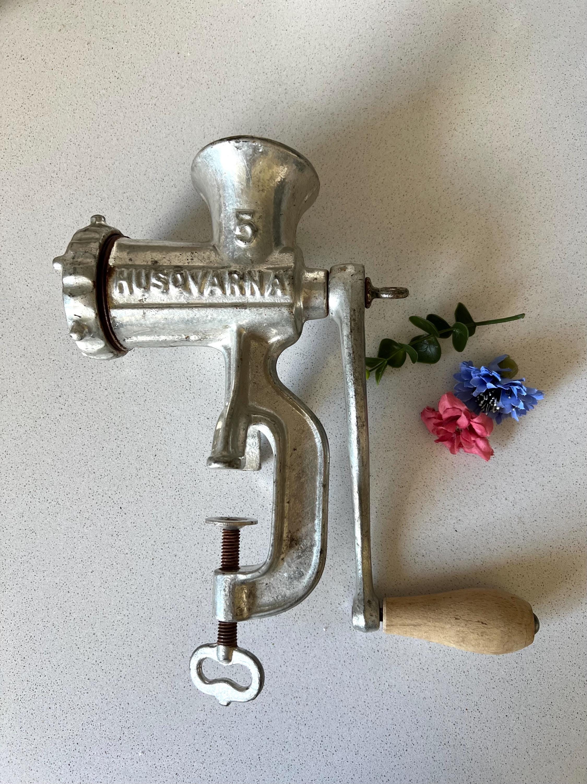 Antique Husqvarna Meat Grinder, Vintage Swedish No 5, Manual Meat