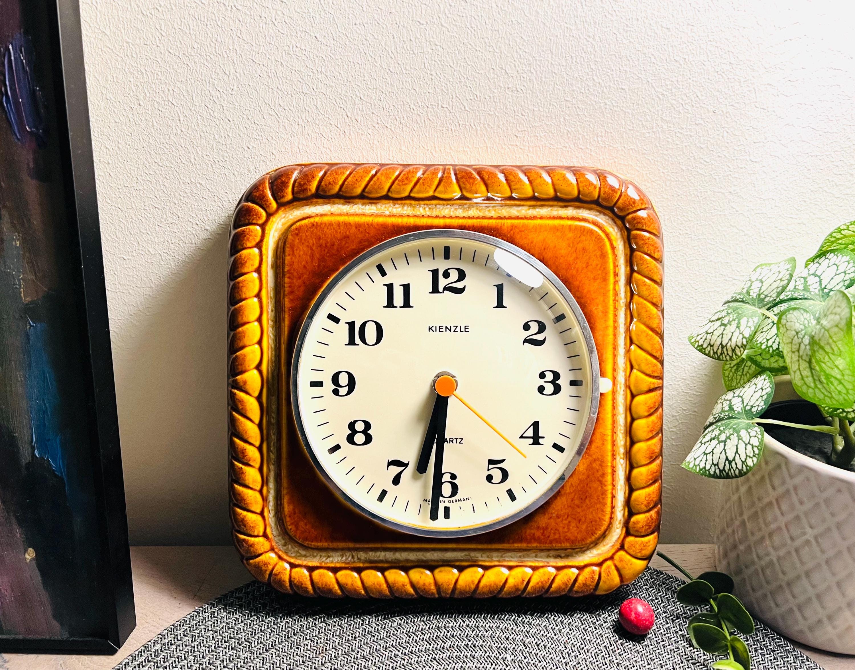 Vintage Ceramic Kienzle Wall Clock, West Germany, Antique Mantle