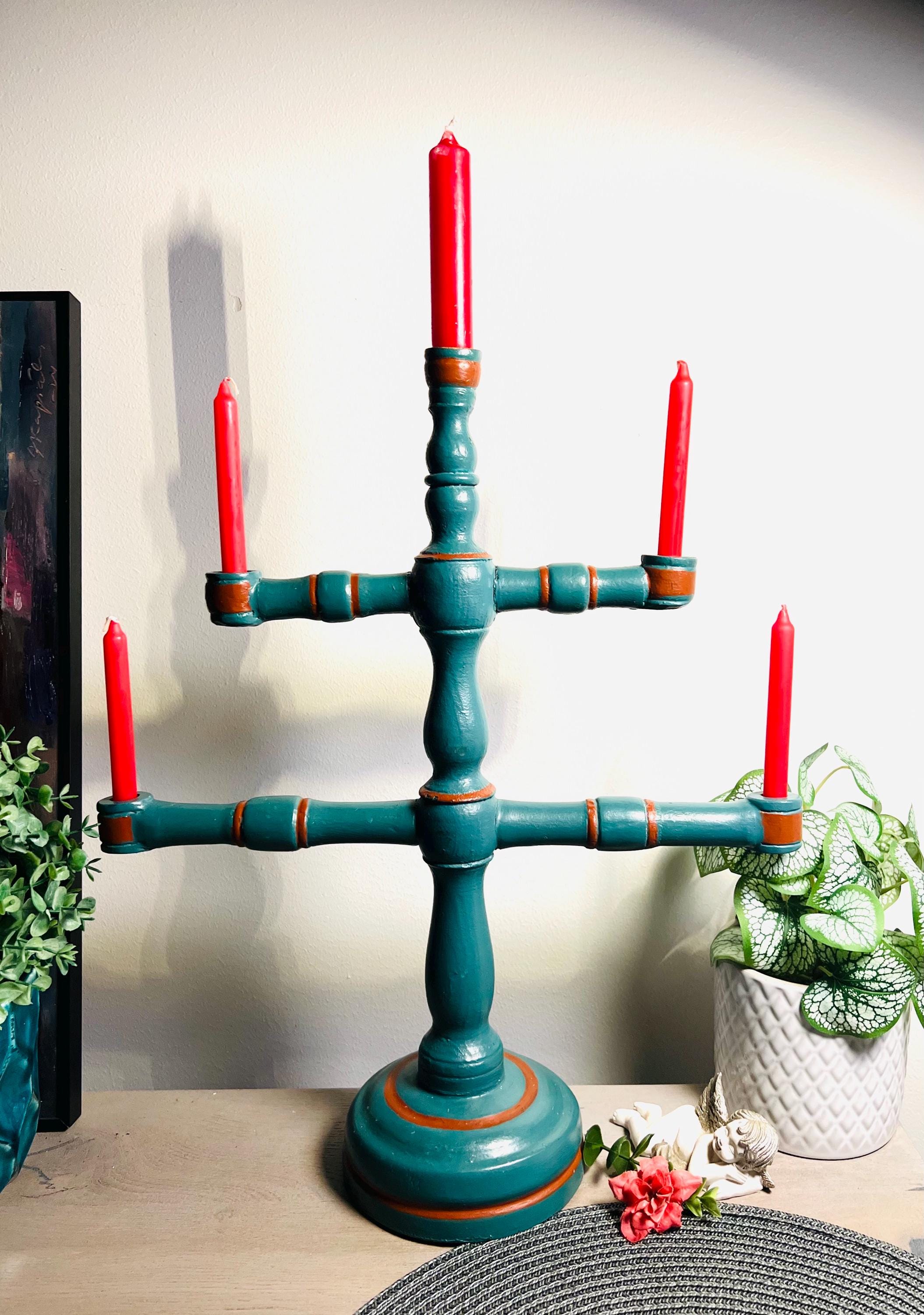 Swedish Dala Ball Candleholder, Large Danish Scandinavian Hand
