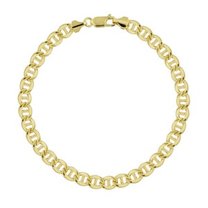 Hollow Mariner Bracelet Real 10K Gold Bonded 925