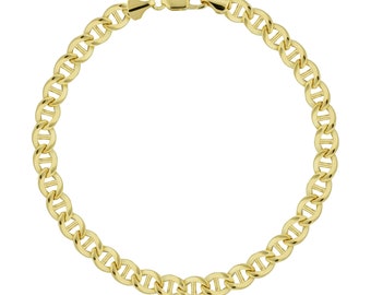 Hollow Mariner Bracelet Real 10K Gold Bonded 925