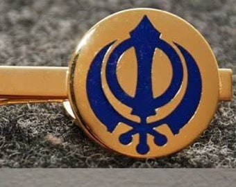 Épingle à cravate dorée Sikh Khanda