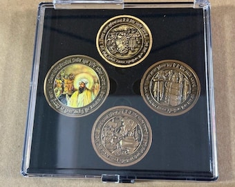 Ensemble de quatre pièces commémorant les 350 ans du martyre de Guru Teg Bahadur Sahib Ji