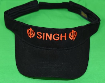 Visières Sikh SINGH ou KAUR avec Khandas - Différentes sélections de couleurs