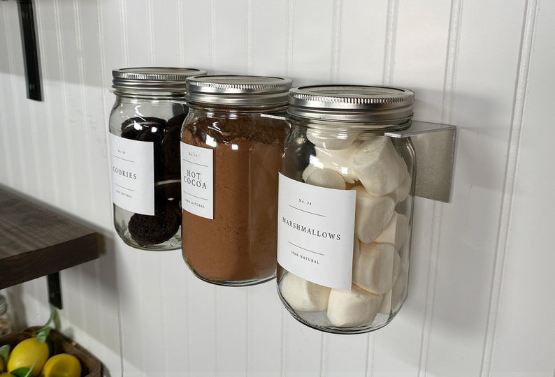 Mason Jar / Wide Mouth / Wall Mount Hanger Bracket 3 Pack Etsy