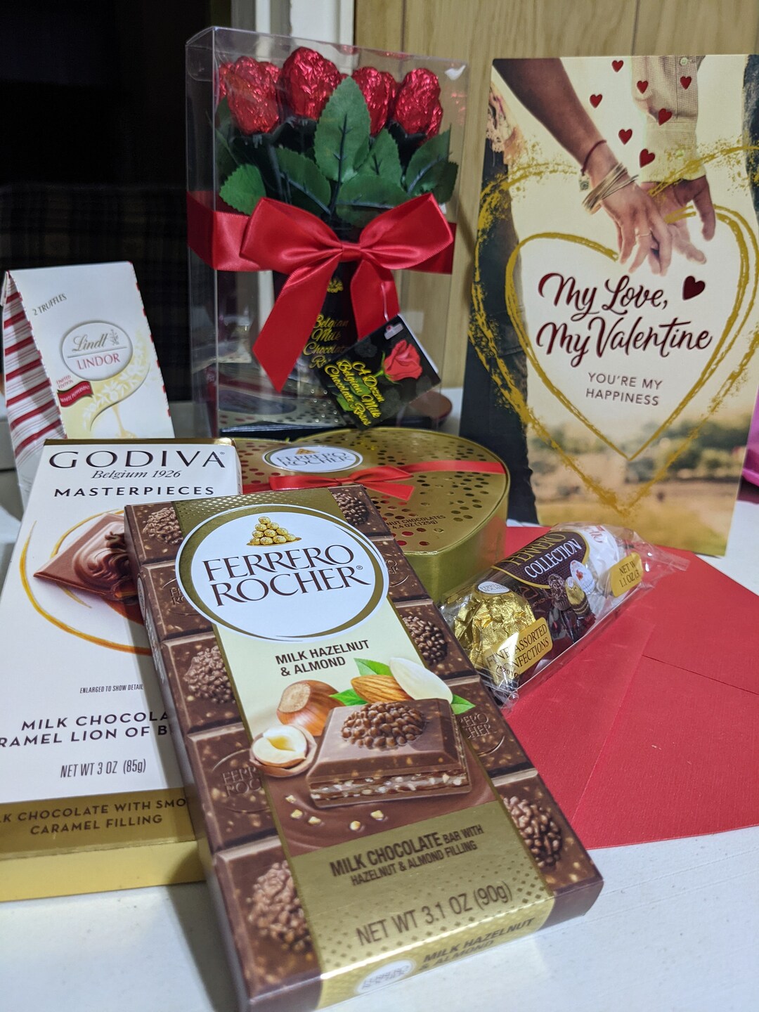 Ferrero Rocher & Godiva Valentine's Day Chocolate Gift Set Perfect for