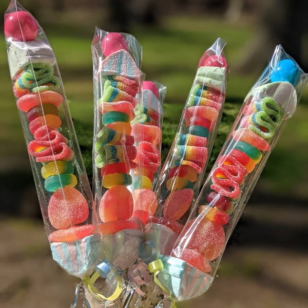 5 XL Candy Kabob, fun, sweet and sour, Party favors, celebration fun, events, birthdays, weddings, easter, bbq, anything