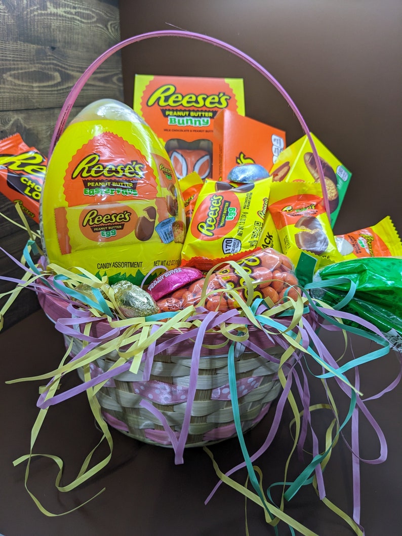 All Reese's Candy Easter Basket Prefilled and Stuffed Etsy