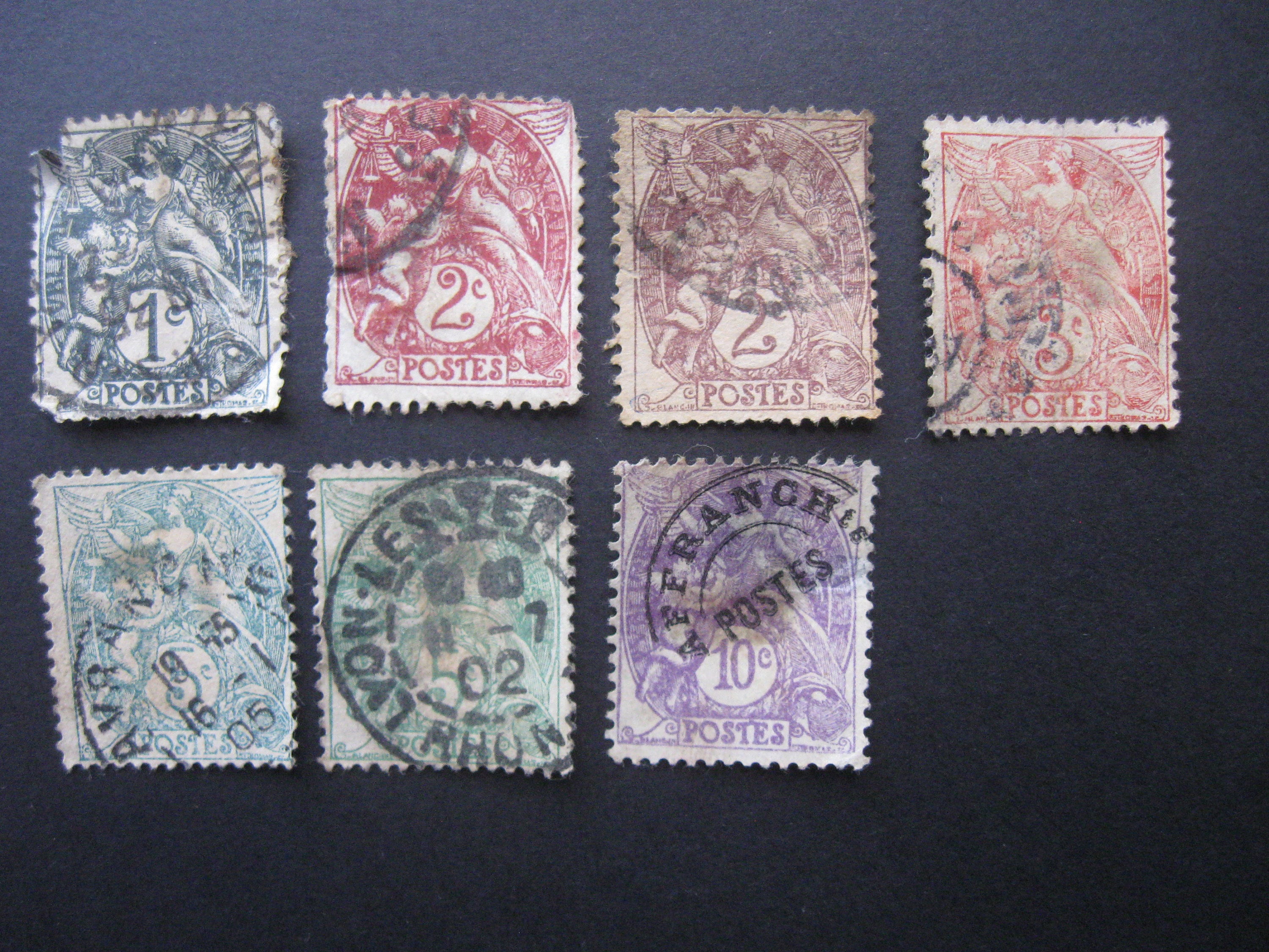 100 French Stamps 15f Used Blue Postage Stamps, Vintage Marianne Post Stamps  From France FREE POSTAGE 