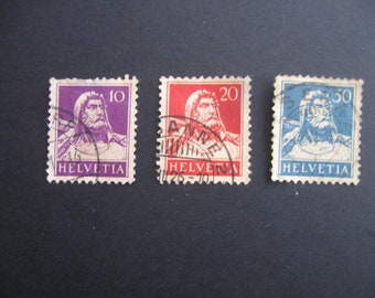 Early 1900s Swiss William Tell Stamps