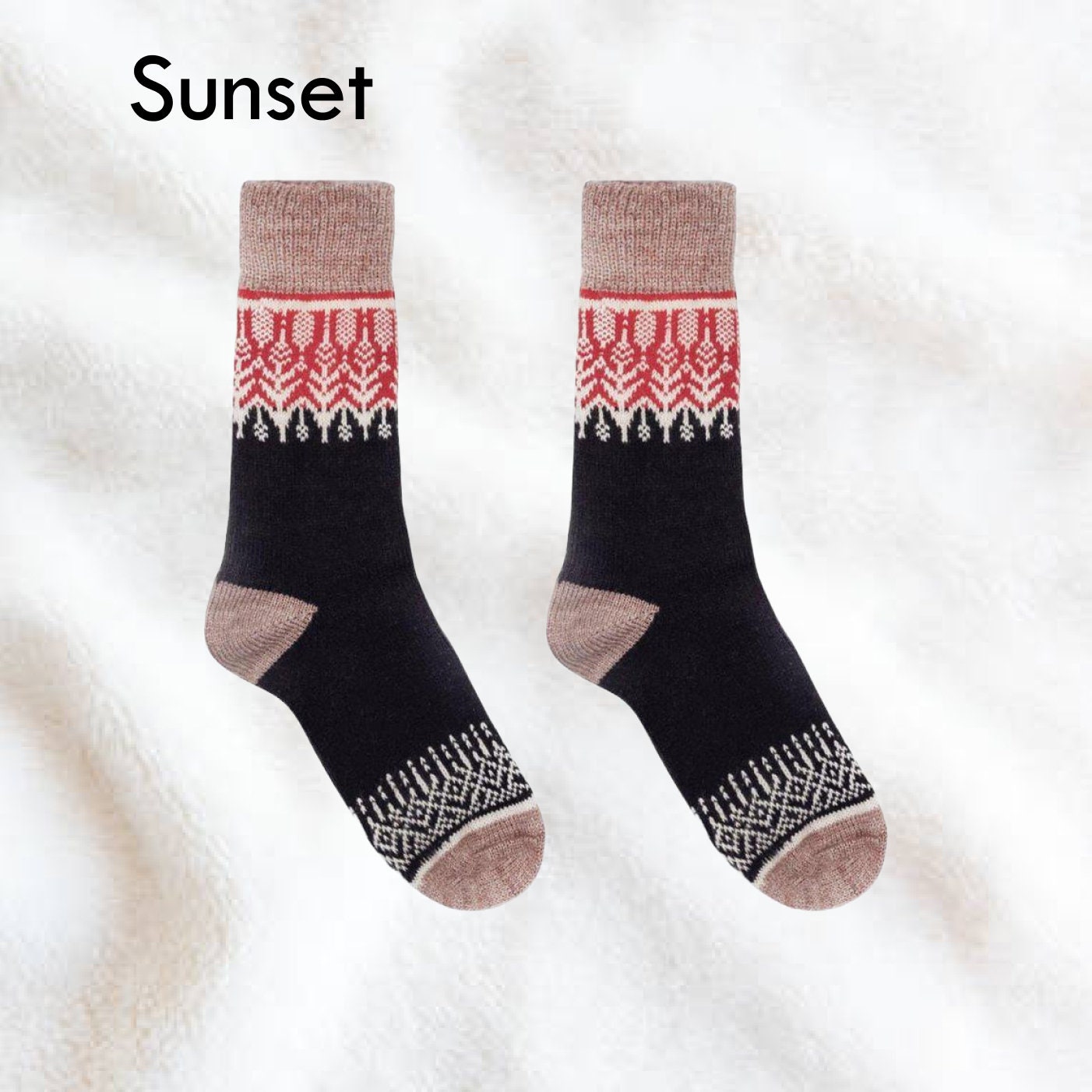 Nordic Wool Socks, Cozy Warm Gift for Men & Women Winter Thick Yule Etsy