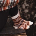 Nordic Wool Socks: Warm Winter Merino Blend, Scandinavian Pattern product logo