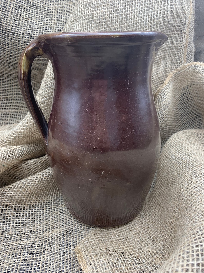 OLD Rustic Pottery Pitcher - Etsy