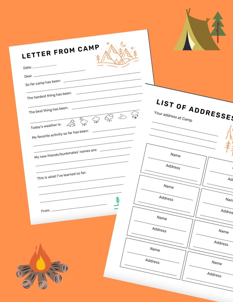 Printable Letter From Camp Template - Etsy
