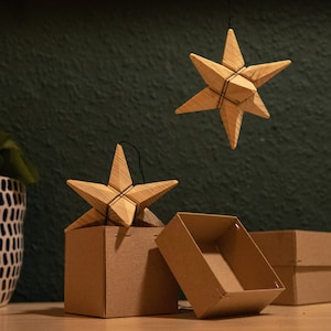 Schneeberger star, wooden star, window decoration, tree decoration design decoration