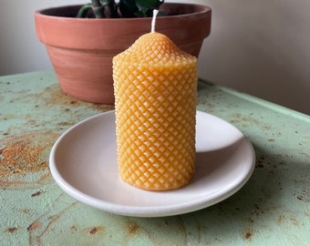 Pure Beeswax Pillar Candle, Handmade Candle, Beeswax Candle