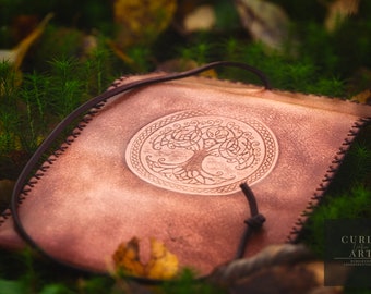 Tobacco bag made of leather / tobacco bag leather / tobacco bag personalized / tobacco bag Viking / tobacco bag leather tree of life /