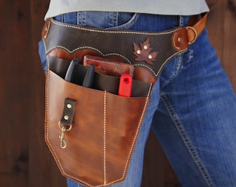 Garden Tool Belt Leather / Florist Tool Belt / Right Body Side / Farm Belt / Garden Tool Belt / Tool Belt Leather