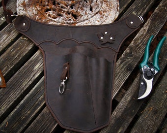 Garden Tool Belt Leather / Florist Tool Belt / Right Body Side / Farm Belt / Garden Tool Belt / Tool Belt Leather