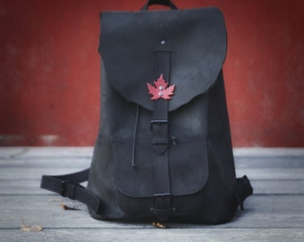 Women's backpack leather • Backpack black • Backpack women's leather • Leather backpack women • Large leather backpack • Women's backpack black leather