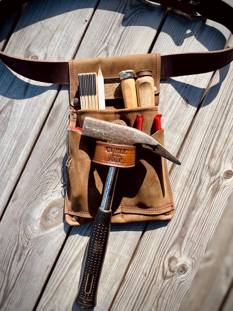 Leather Tool Belt – Professional Handcrafted Tool Pouch / Premium Tool Holder for Men & Women / Carpenter Garden Tool Holster image 12