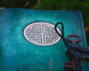 Notebook made of leather refillable / Single piece of Celtic knot embossed / Notebook leather A5 / Diary leather A5 / Leather case Notebook