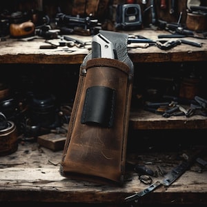 Knife Module – Small Tool Module for Utility Knives / Drywall Knives, Leather Tool Belt, Professional Handcrafted Tool Pouch
