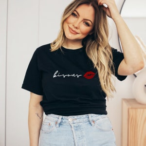Bisous Shirt, Lips Shirt,  French Saying Shirt,  Kisses Shirt, Valentine&#39;s Day Shirt, Valentine Shirt