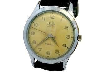 Vintage Chevron 33 mm Swiss 25 Jewel Automatic Waterproof Watch Runs