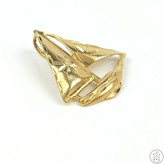 Vintage 14k Gold Sail Boat Pendant - image 3