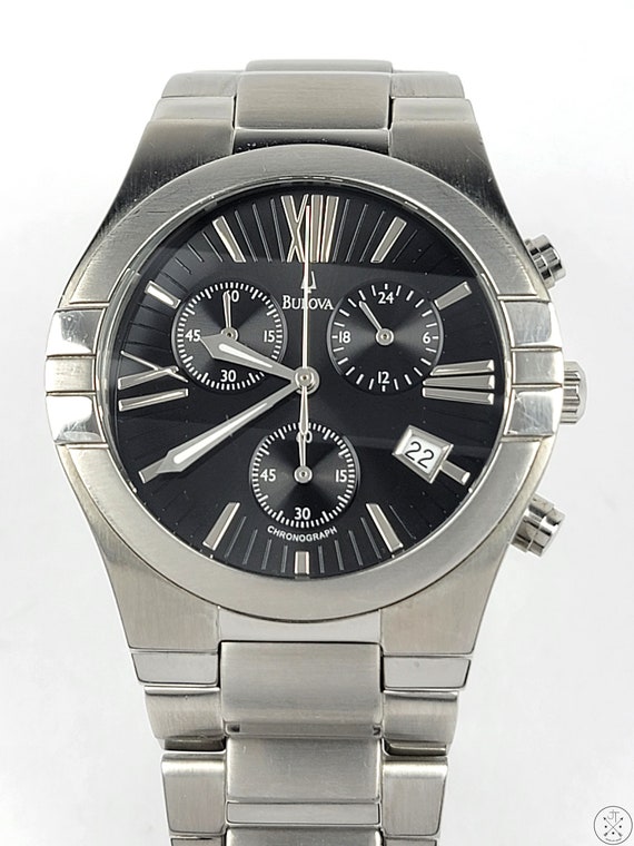 Bulova 96G18 Stainless Steel Chronograph Watch Qu… - image 3