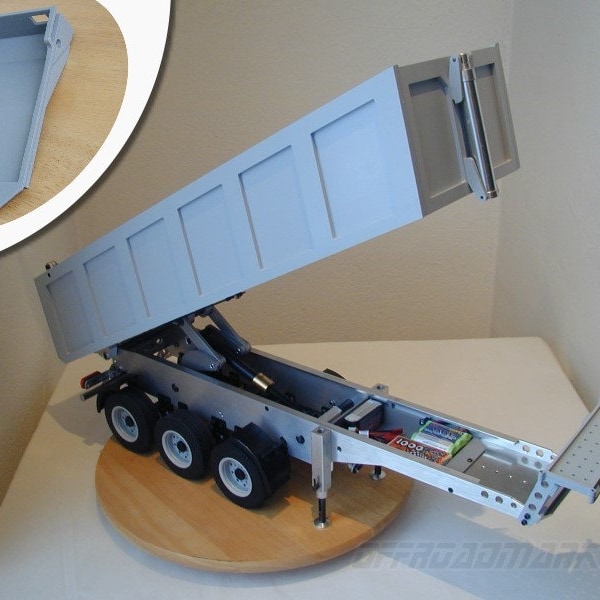 Carson 1:14 Elektronik-Ablage 3-achs Hinterkipper Sattelauflieger Truck Modellbau