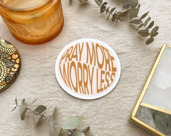 Pray More Worry Less Sticker | Christian Mental Health, Bible Verse