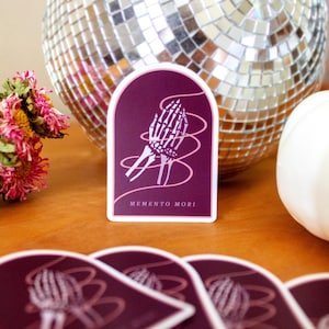 Memento Mori Sticker | Praying Skeleton Hands Vinyl Decal
