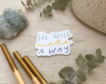 Calcomanía "Él abrirá un camino" / Calcomanía que fomenta la fe