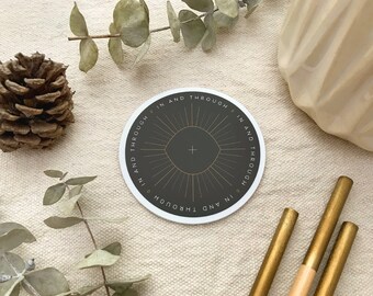 In & Through Vinyl Sticker | Minimalist Christian Symbol