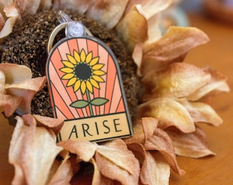 Sunflower Keychain, Christian Gift - Acrylic Floral Accessory