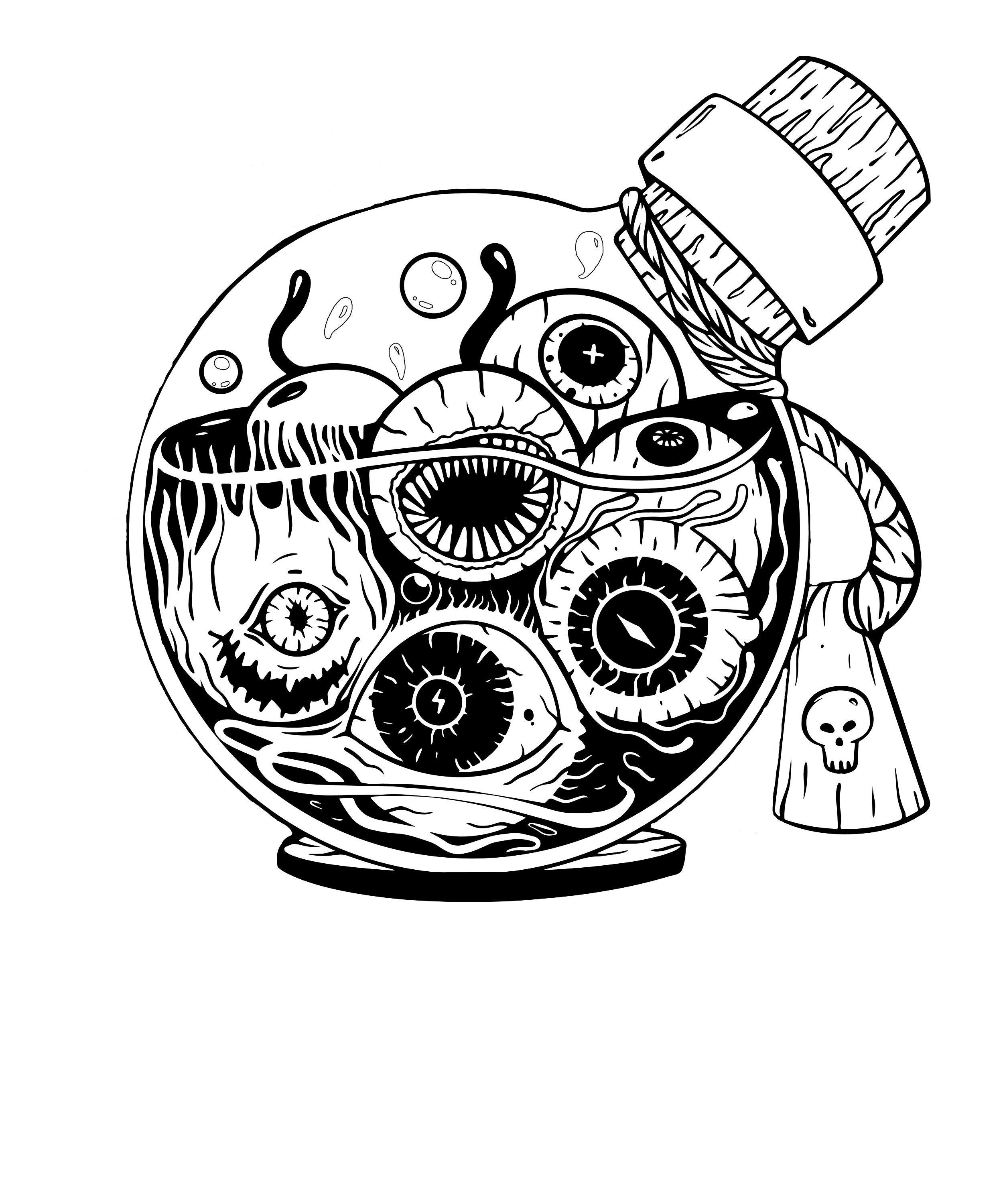 Poison Bottle Coloring Page - Etsy Australia