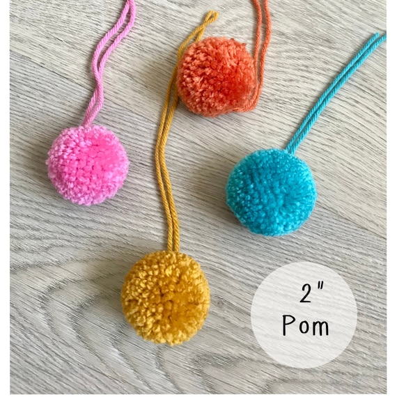 Pompoms, 2 Pom Pom, Pompoms, Pompoms for Hats, Craft Supplies, Handmade  Pompoms 