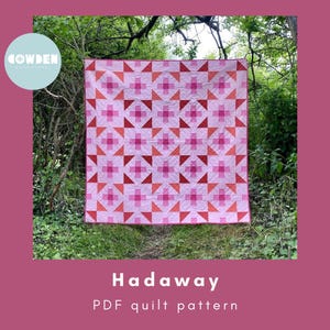 Motif de courtepointe moderne en patchwork triangulaire demi-carré - Convient à toutes les artisanes, y compris les débutantes - Modèle PDF numérique à télécharger