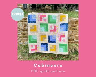 Cabincore Quilt Pattern - Modernes Blockhaus Design (PDF-Muster)