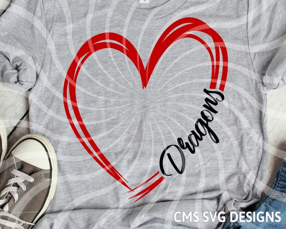 Dragon Svg Dragons Svg Dragon Hand Drawn Heart Svg School - Etsy
