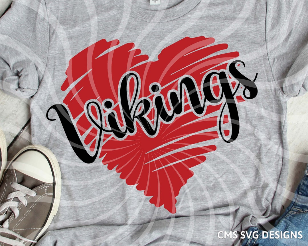 Viking Svg, Vikings Svg, Viking Scribble Heart, School Pride Mascot Cut ...
