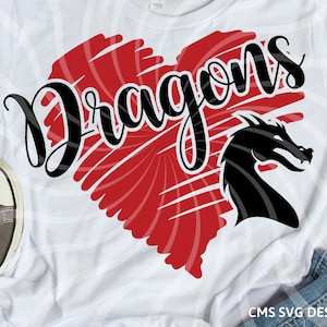 Dragon svg, dragons svg, Dragon scribble heart svg, school pride mascot cut file printable cricut maker silhouette
