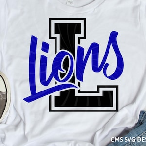 Lion svg, Lions svg, Lions varsity letter, school pride mascot cut file printable cricut maker silhouette