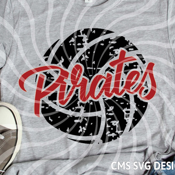 Pirate svg, Pirates svg, Pirates distressed volley ball svg, school pride mascot cut file printable cricut maker silhouette