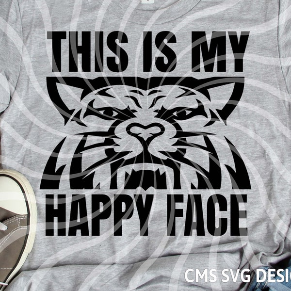 Wildcat SVG, Wildcats clipart, this is my happy face svg, School Pride Mascot Cut file Cricut Maker Silhouette