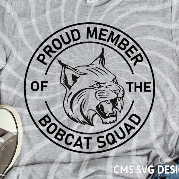 Bobcat svg, bobcats svg, Trots lid van de Bobcat Squad, school trots mascotte gesneden bestand afdrukbaar cricut maker silhouet