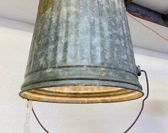 Pendant light/Ceiling Light/Plug in bucket light/Industrial/Island lightIng/Vintage Reclaimed Furniture/Light/Porch Light/Free Shipping